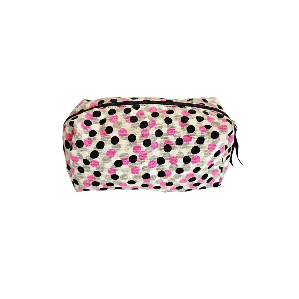 Kate Spade Black/Pink Polka Dot Makeup Bag